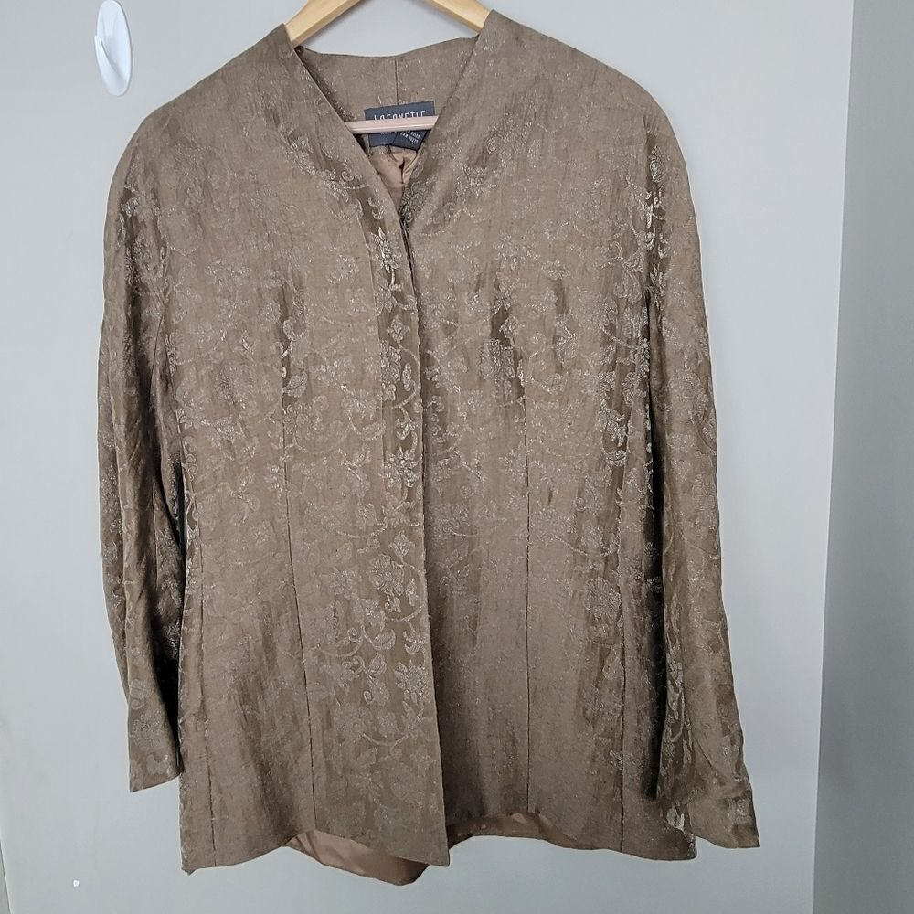 Lafayette New York 148 Linen Blazer Gold Size 10